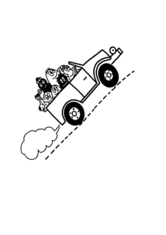 Fun Barbapapas Jeep Coloring Sketch, Free Vectors File